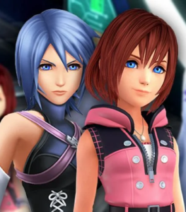 "AQUA" and KAIRI," from Kingdom Hearts Melody of Memory, a game by Square Enix