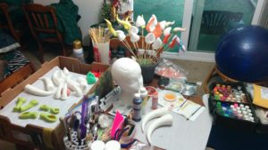 image of BeckieSueDalton's Watch Me Work series, "The Work Table, pre-Halloween 2014"